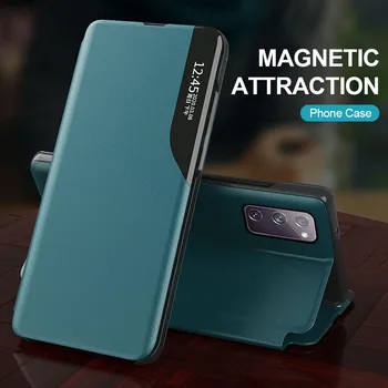 3D Šoninio Lango Odos Flip Case For Samsung Galaxy S21 Ultra S20 FE 4G 5G S 20 21 Plius Padengti Dėl Sumsung s20fe s21plus s21ultra